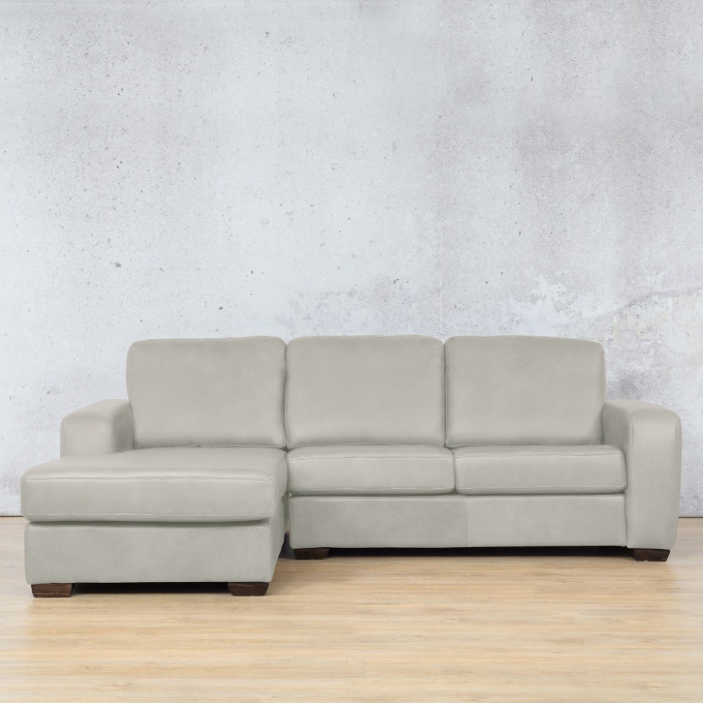 Stanford Leather Sofa Chaise - LHF Leather Sofa Leather Gallery Manatee Beige