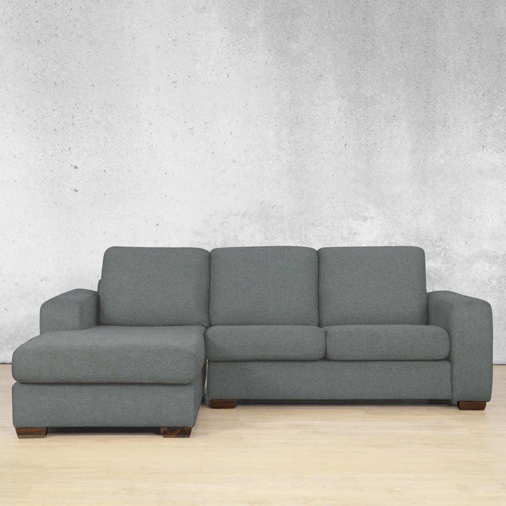 Stanford Fabric Sofa Chaise - LHF Fabric Sofa Leather Gallery Silver Charm