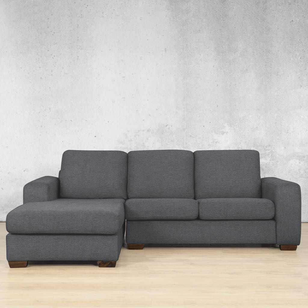 Stanford Fabric Sofa Chaise - LHF Fabric Sofa Leather Gallery Space Grey