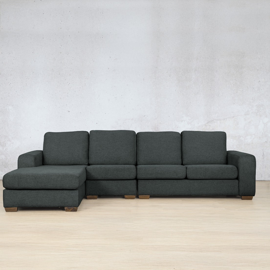 stanford Fabric chaise sectional modular lhf kenya charcoal 
