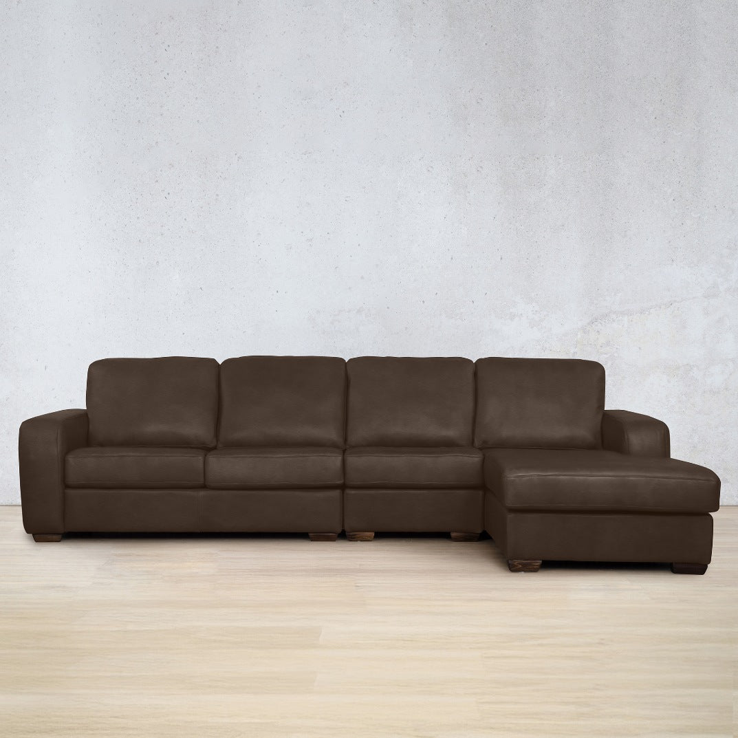 Stanford Leather Modular Sofa Chaise - RHF Fabric Sectional Leather Gallery Czar Ox Blood 