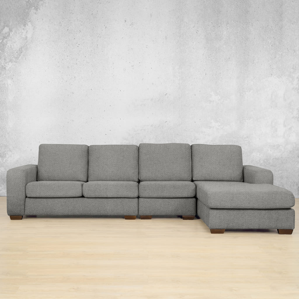 Stanford Fabric Modular Sofa Chaise - RHF Fabric Sectional Leather Gallery Kenya Grey