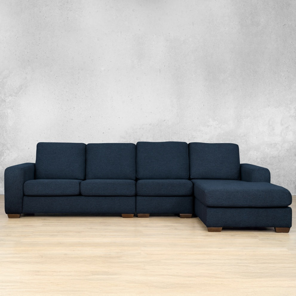 stanford Fabric chaise sectional modular rhf kenya navy blue 