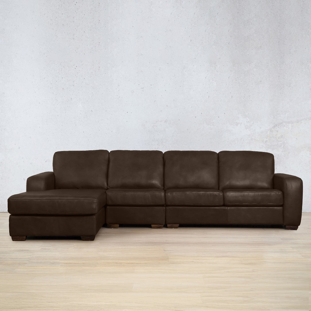 Stanford Leather Modular Sofa Chaise - LHF Leather Sectional Leather Gallery Czar ox Blood