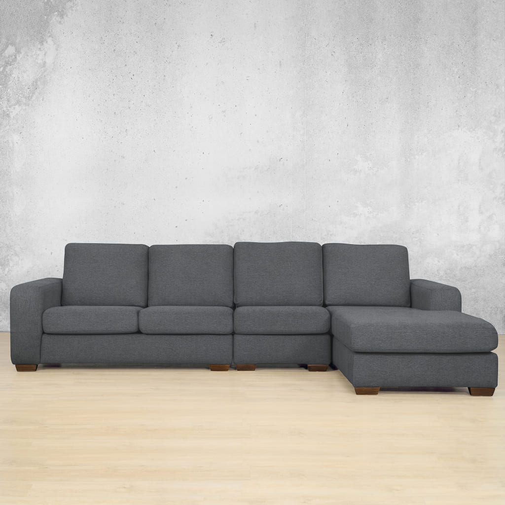 Stanford Fabric Modular Sofa Chaise - RHF Fabric Sectional Leather Gallery Space Grey