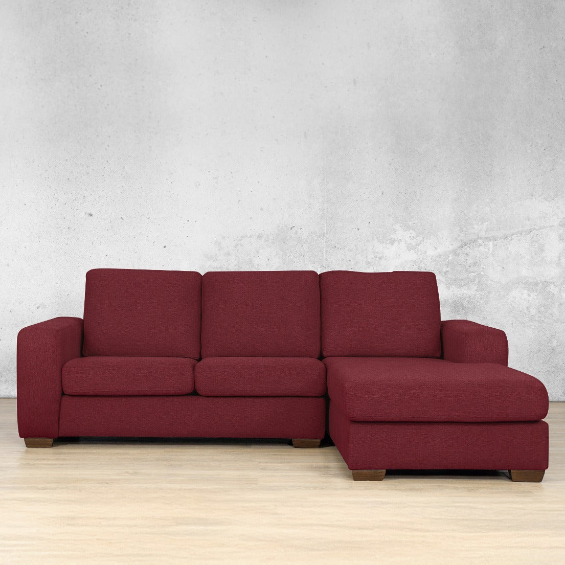 stanford Fabric chaise sectional rhf deep cherry 