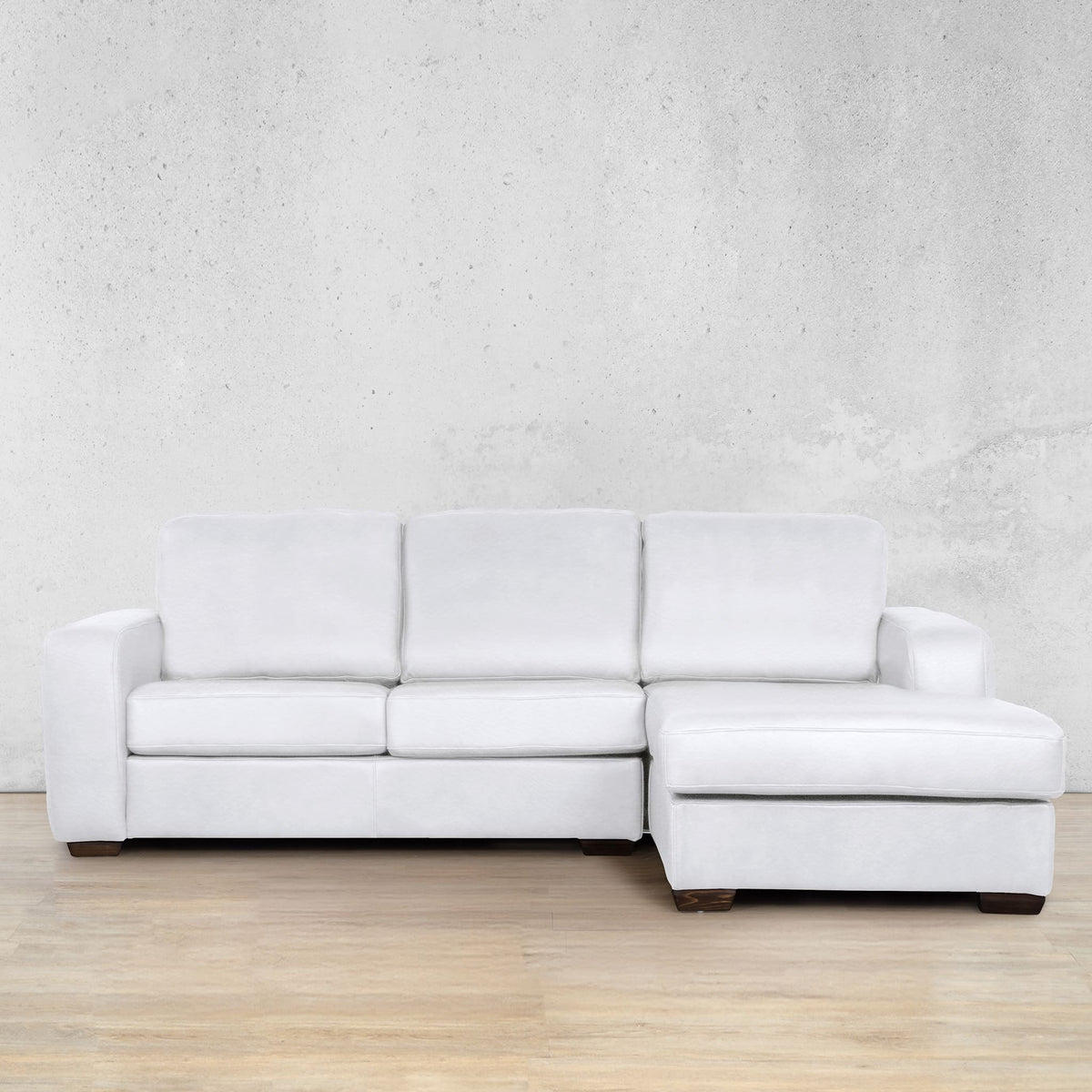 Stanford Leather Sofa Chaise - RHF Leather Sofa Leather Gallery Czar White