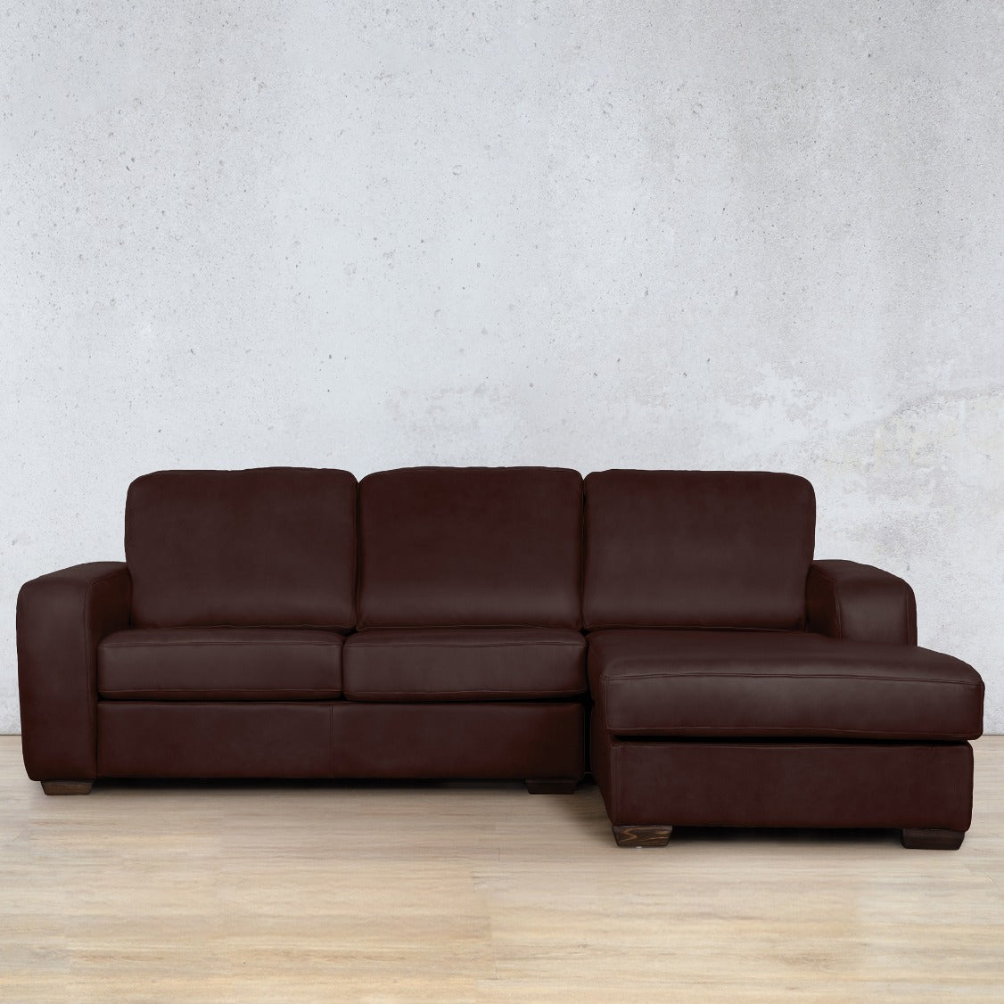 Stanford Leather U-Sofa Chaise - LHF Leather Sectional Leather Gallery Royal Coffee