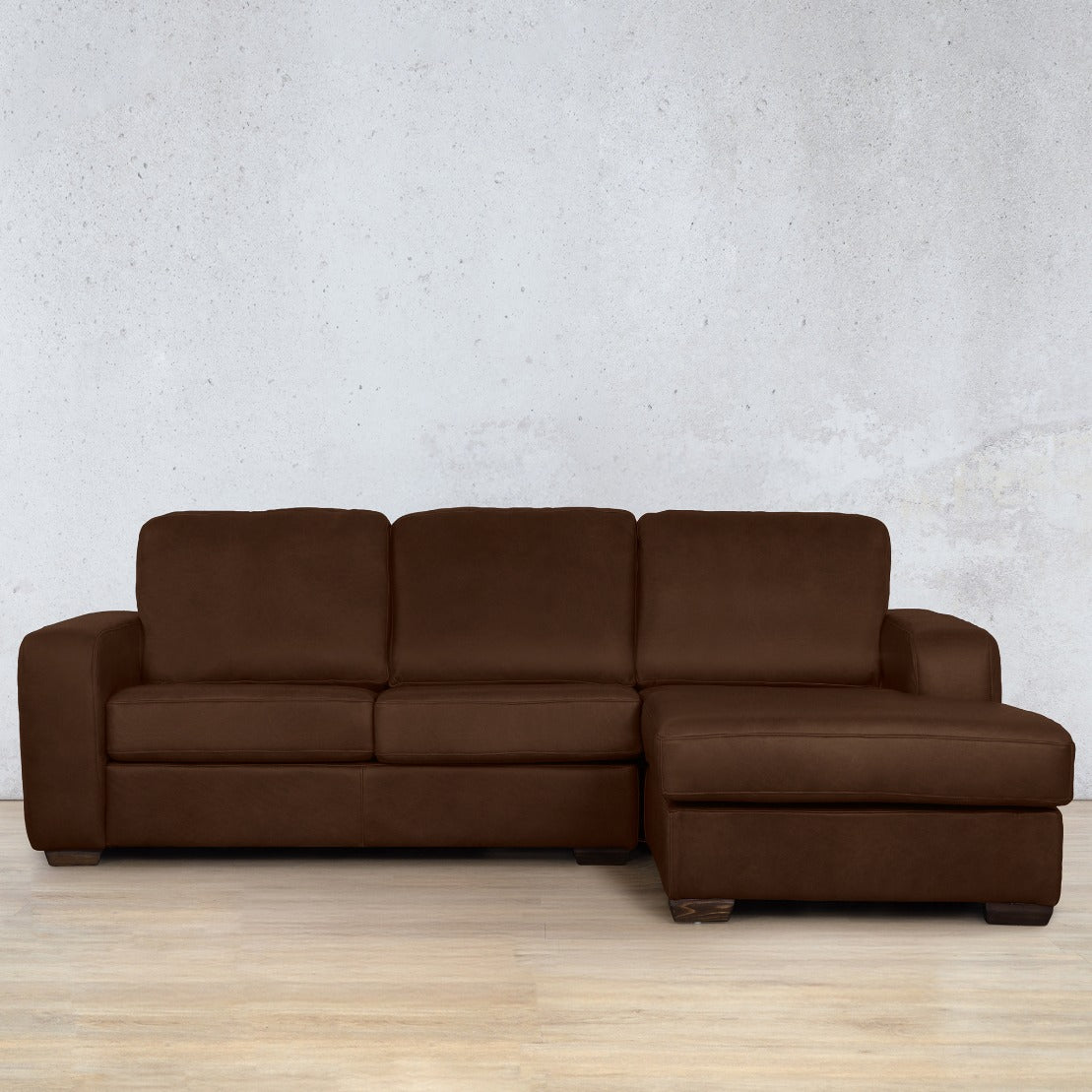 Stanford Chaise Sectional rhf Leather Sofa Royal Cognac 