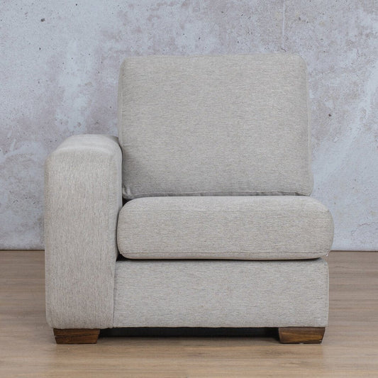 Stanford Fabric 1 Seater Right Arm Leather Gallery Pebble WAREHOUSE COLLECTION - PINETOWN OR NORTHRIDING Full Foam