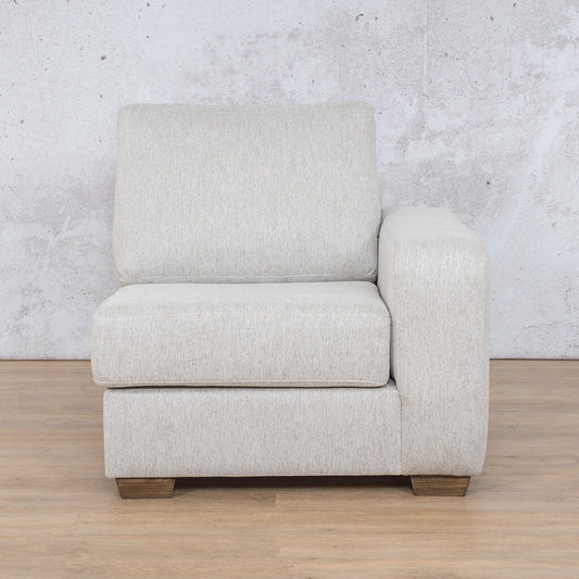 Stanford Fabric 1 Seater Left Arm Leather Gallery Pebble WAREHOUSE COLLECTION - PINETOWN OR NORTHRIDING Full Foam
