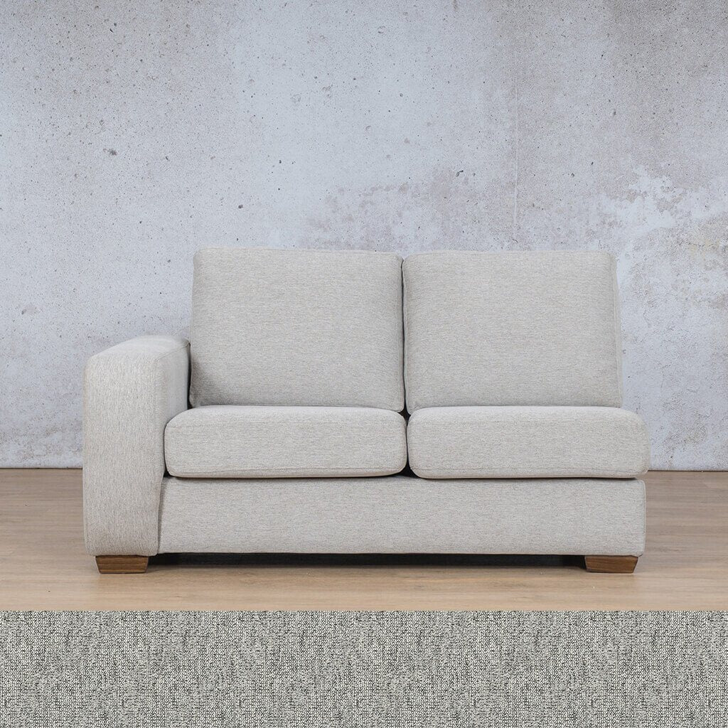 Stanford Fabric 2 Seater Right Arm Leather Gallery Quarry Black and White WAREHOUSE COLLECTION - PINETOWN OR NORTHRIDING Full Foam