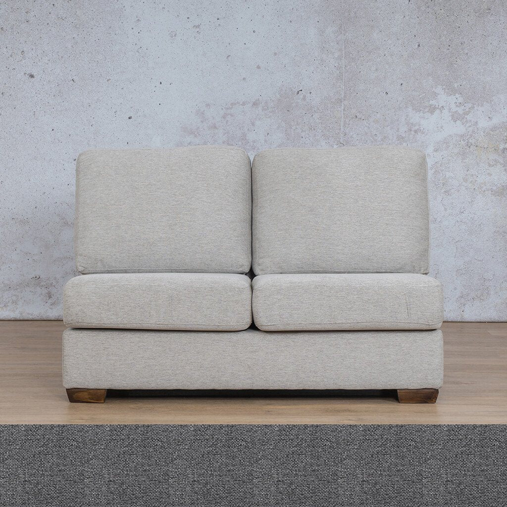 Stanford Fabric Armless 2 Seater Leather Gallery Silver Charm WAREHOUSE COLLECTION - PINETOWN OR NORTHRIDING Full Foam