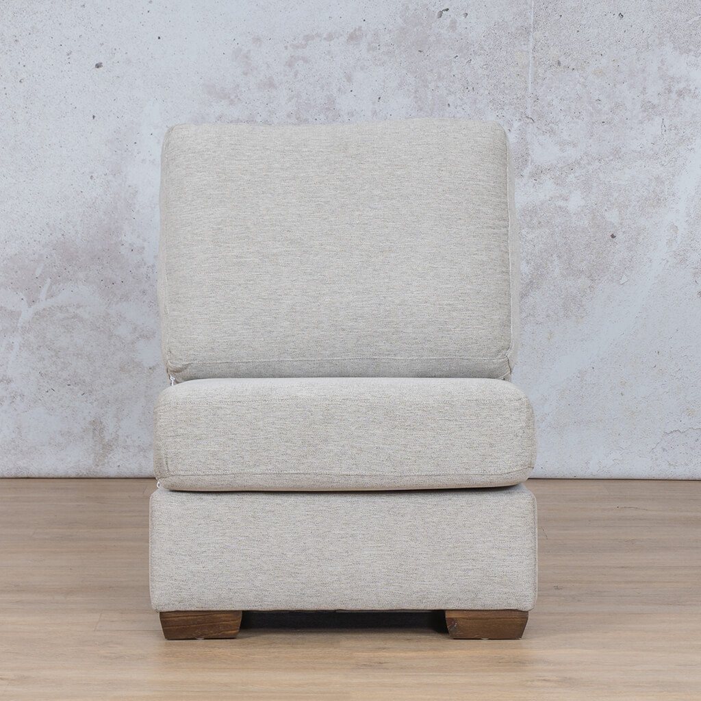 Stanford Fabric Armless Chair Leather Gallery Pebble 