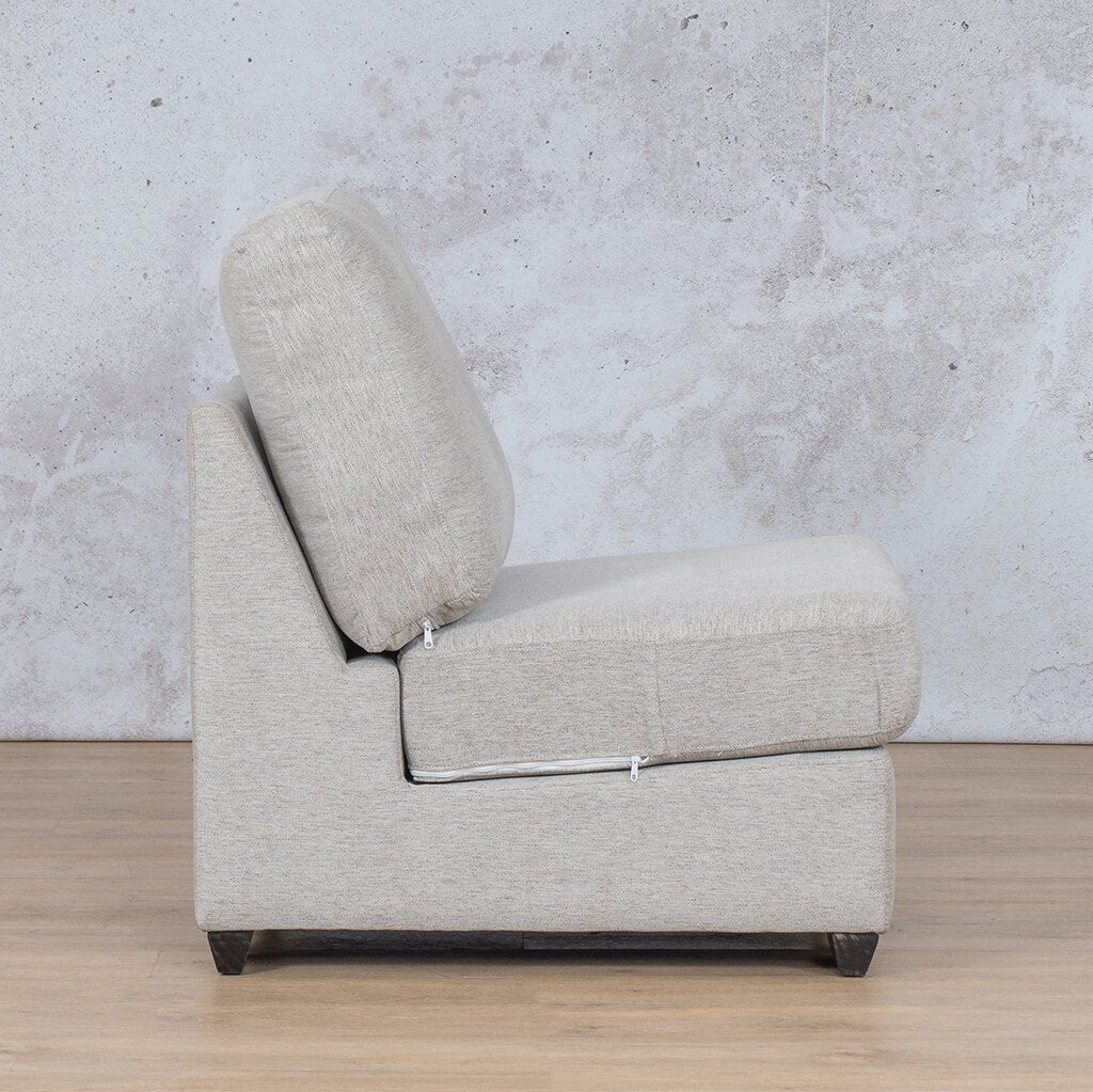 Stanford Fabric Armless Chair Leather Gallery Pebble 