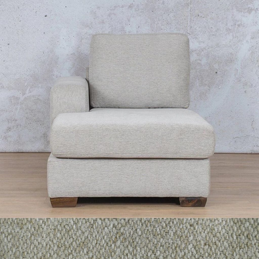 Stanford Fabric Chaise LHF Fabric Corner Sofa Leather Gallery Kenya Beige