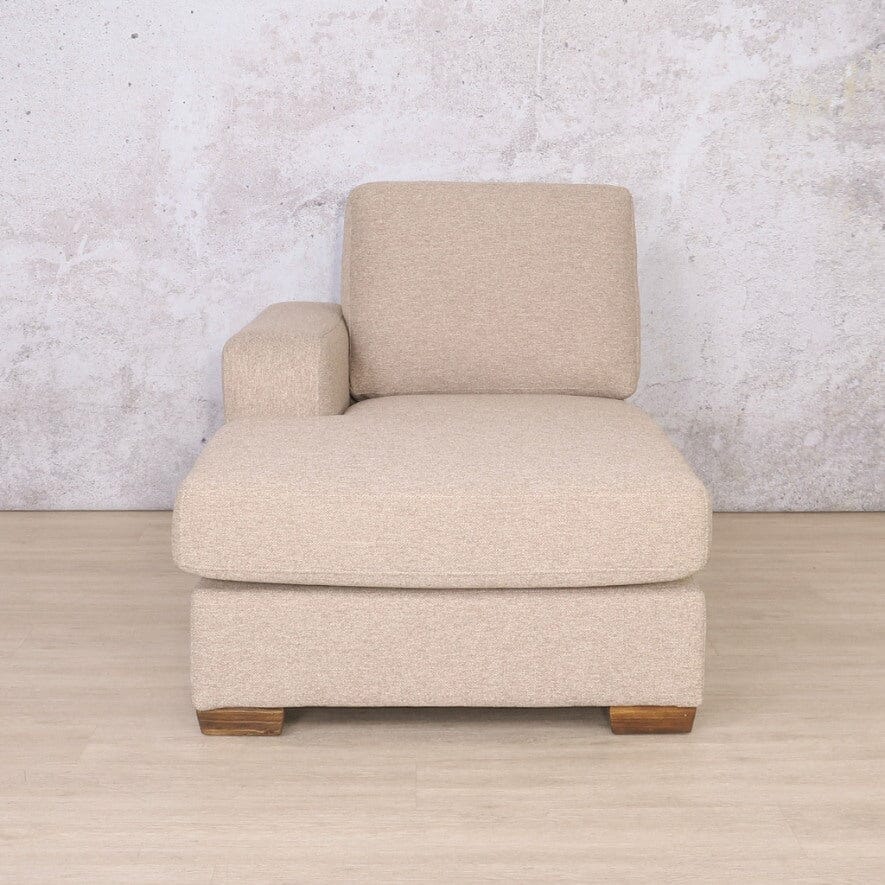 Stanford Fabric Chaise LHF Fabric Corner Sofa Leather Gallery Kenya Sand