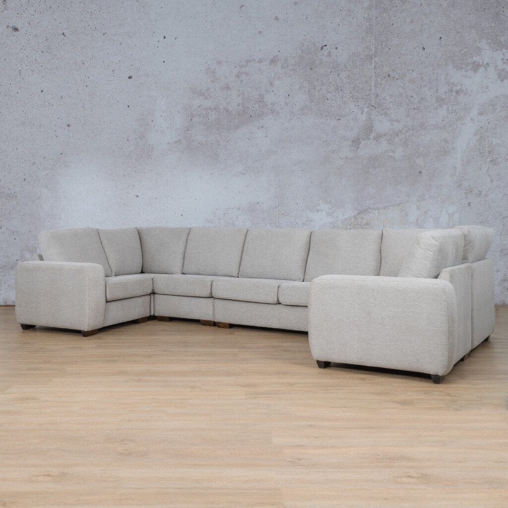 Stanford Fabric Modular U-Sofa Fabric Sofa Leather Gallery Pebble