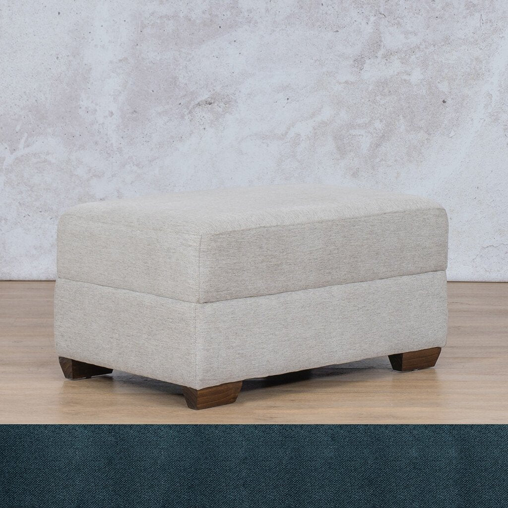 Stanford Fabric Ottoman Fabric Sofa Leather Gallery Air Force Blue 