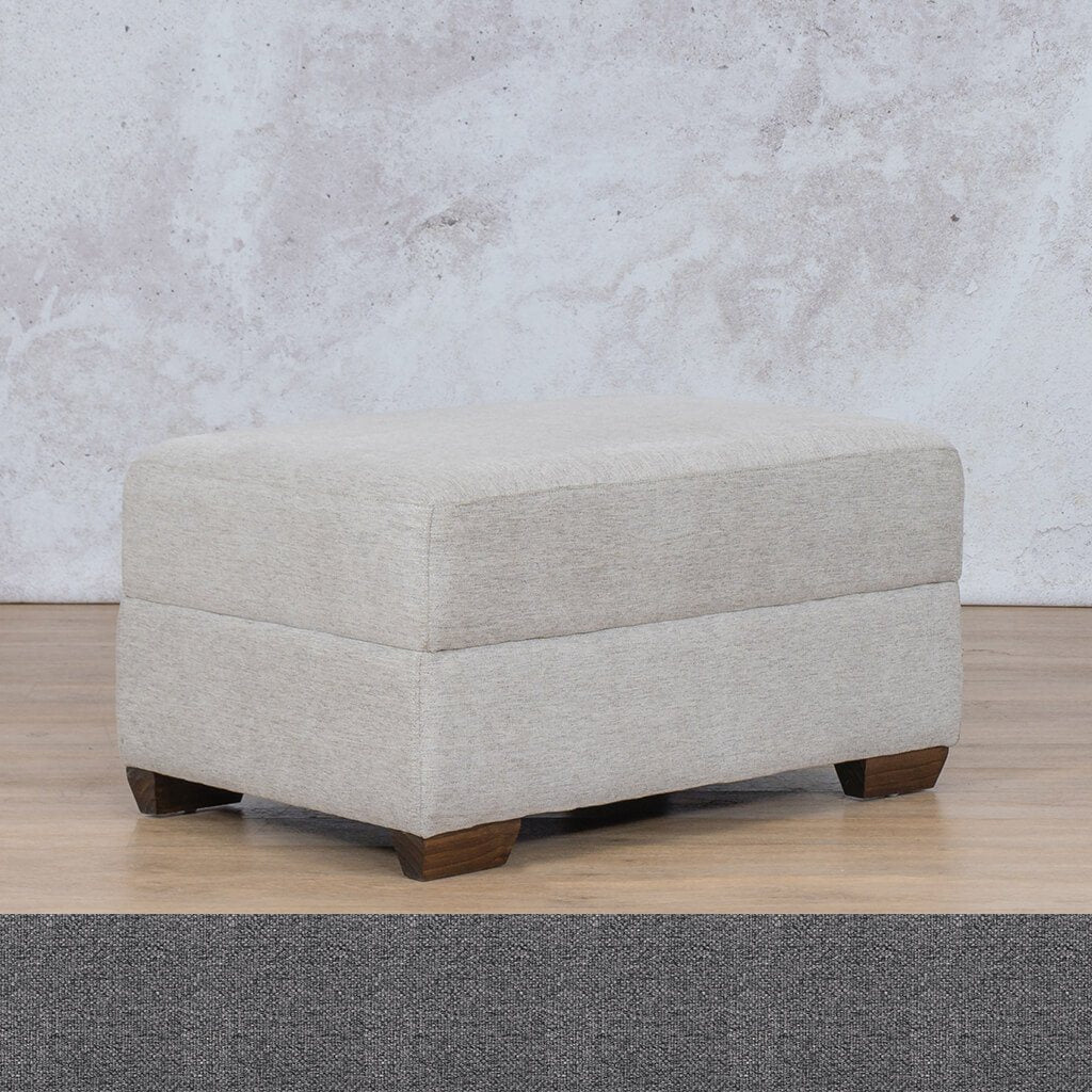 Stanford Fabric Ottoman Fabric Sofa Leather Gallery Silver Charm 