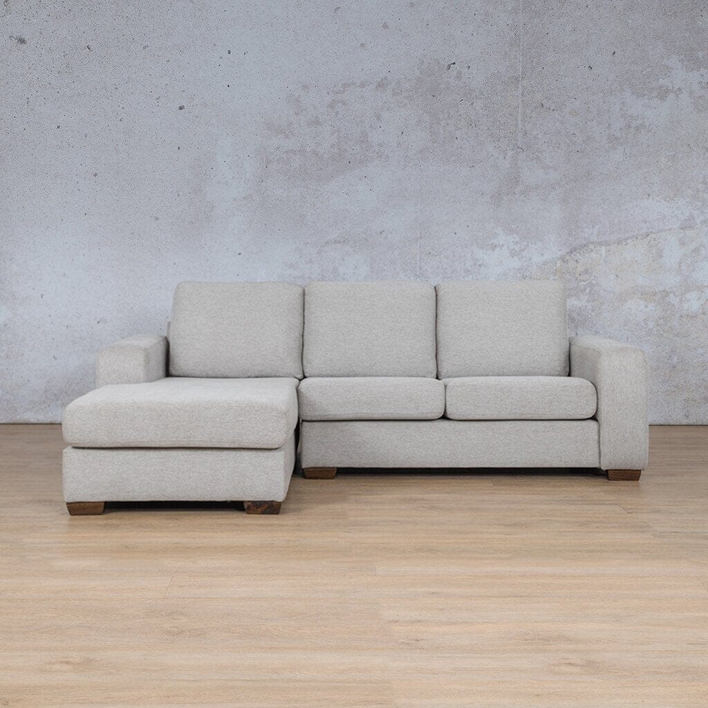 Stanford Fabric Sofa Chaise - LHF Fabric Sofa Leather Gallery Pebble