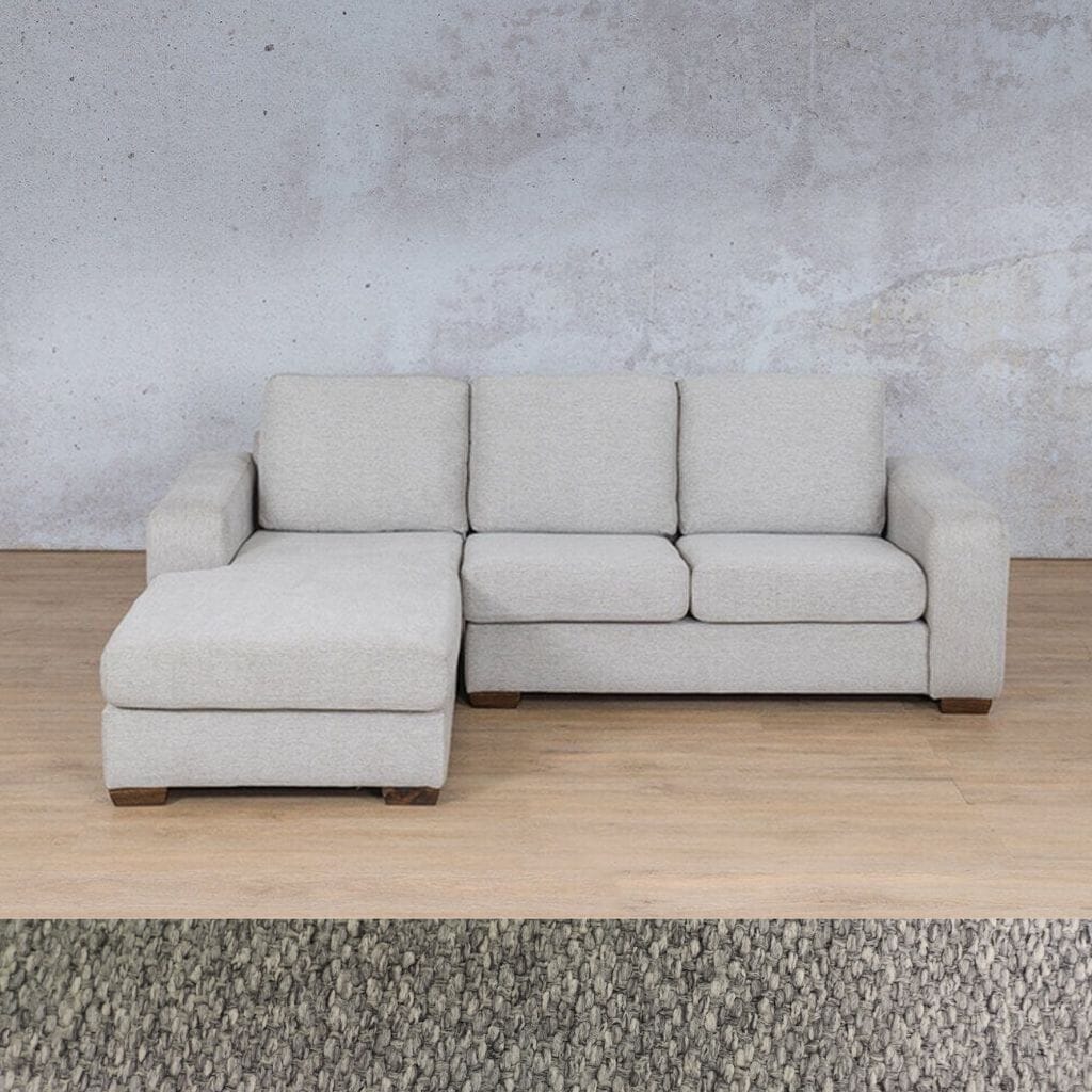 Stanford Fabric Sofa Chaise - LHF Fabric Sofa Leather Gallery Kenya Grey 