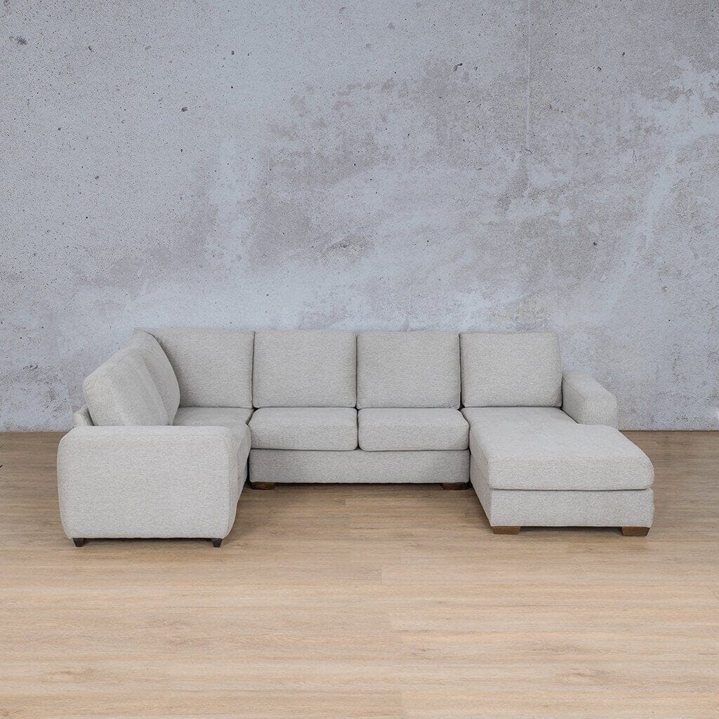 Stanford Fabric U-Sofa Chaise - RHF Fabric Sofa Leather Gallery Pebble 