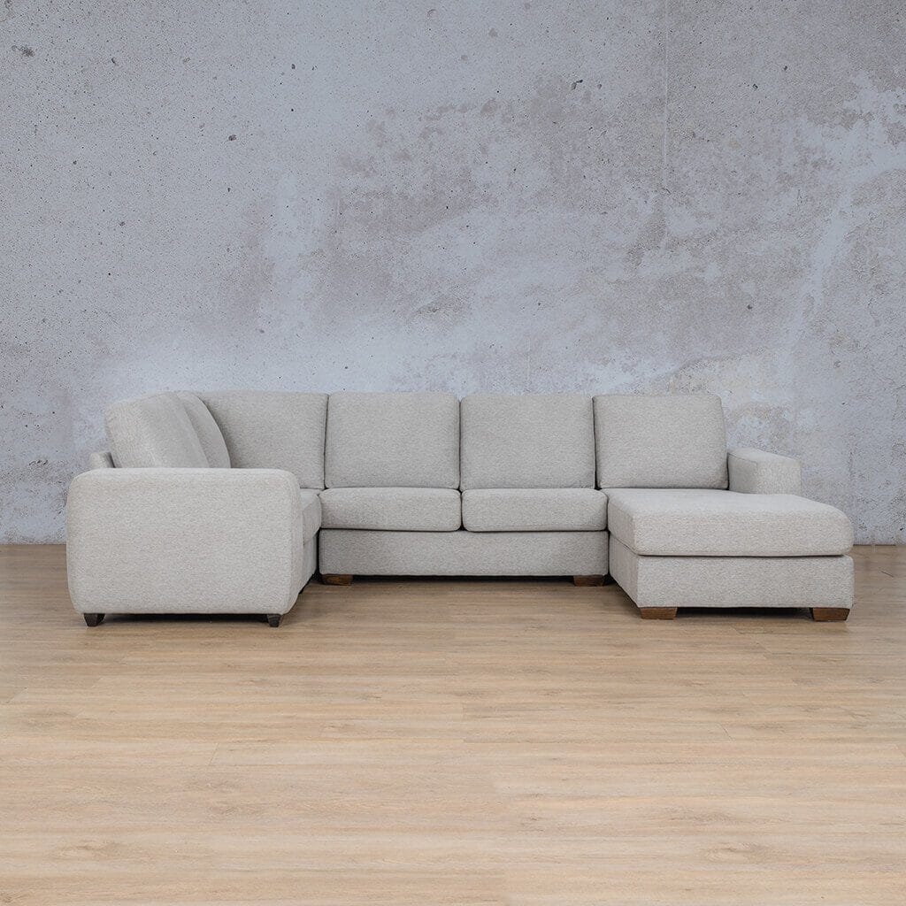 Stanford Fabric U-Sofa Chaise - RHF Fabric Sofa Leather Gallery Pebble 