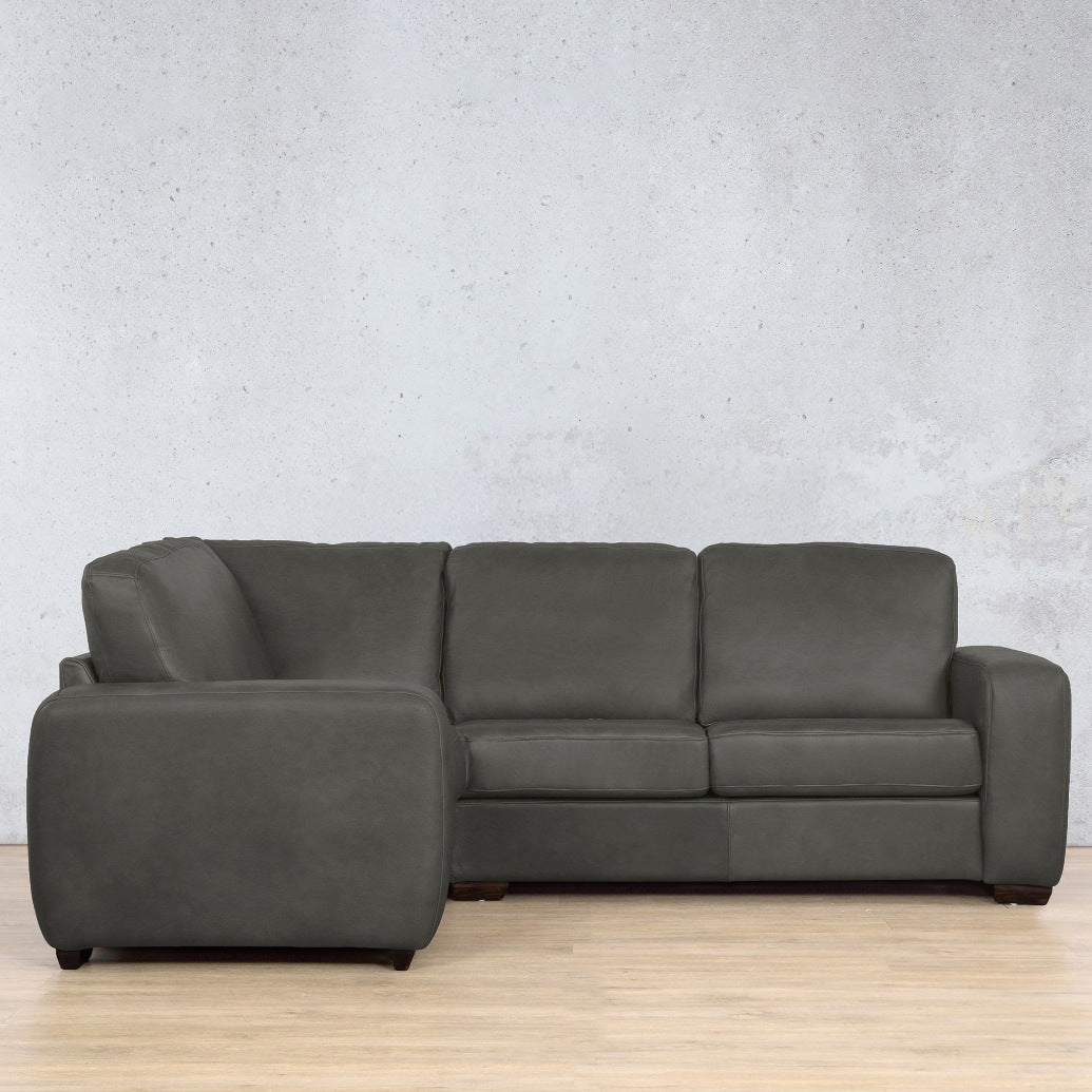 Stanford Leather L-Sectional 4 Seater - LHF Leather Sectional Leather Gallery Czar Anthracite 