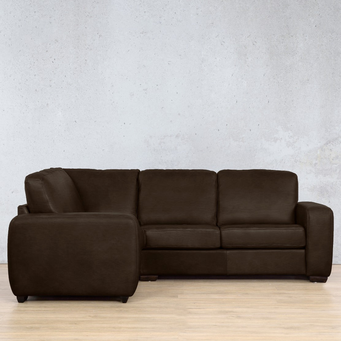 Stanford Leather L-Sectional 4 Seater - LHF Leather Sectional Leather Gallery Czar Chocolate 