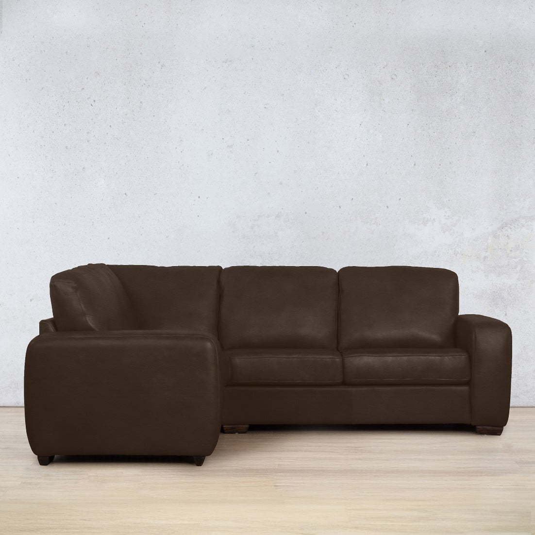Stanford Leather L-Sectional 4 Seater - LHF Leather Sectional Leather Gallery Czar Ox Blood