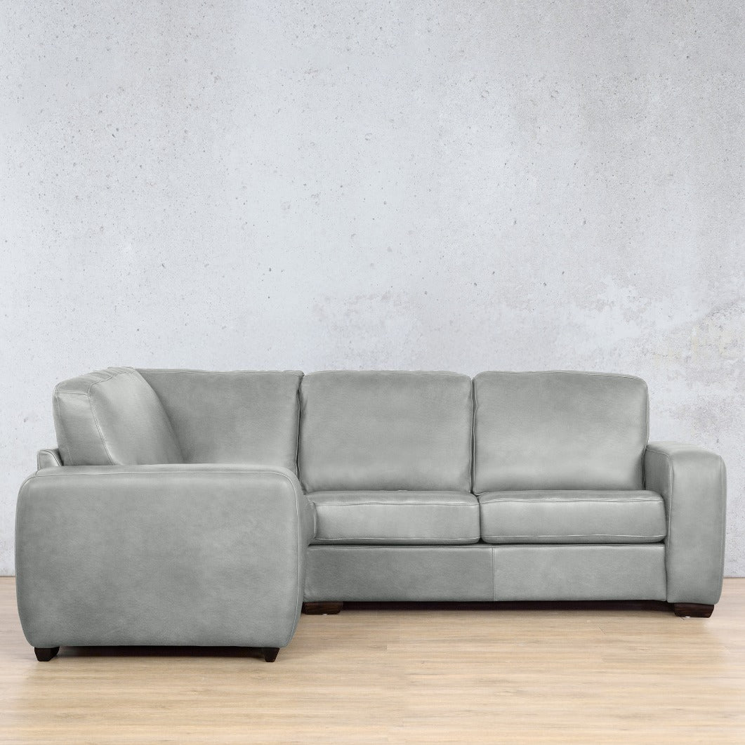 Stanford Leather L-Sectional 4 Seater - LHF Leather Sectional Leather Gallery Manatee Grey