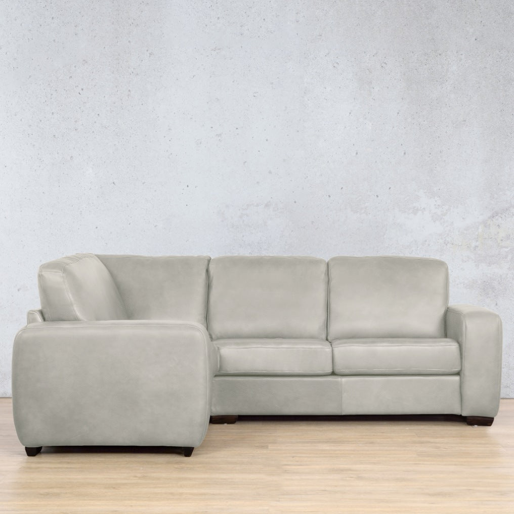 Stanford Leather L-Sectional 4 Seater - LHF Leather Sectional Leather Gallery Manatee Beige