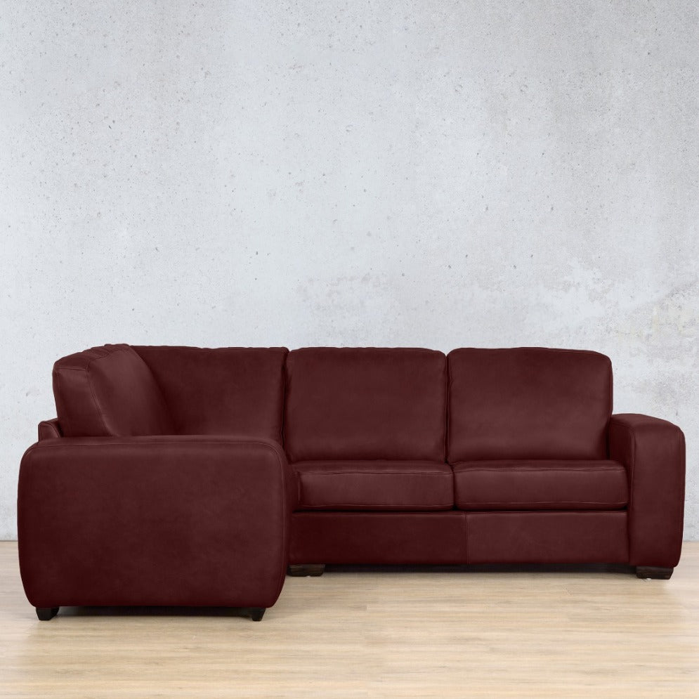 Stanford Leather L-Sectional 4 Seater - LHF Leather Sectional Leather Gallery Royal Ruby