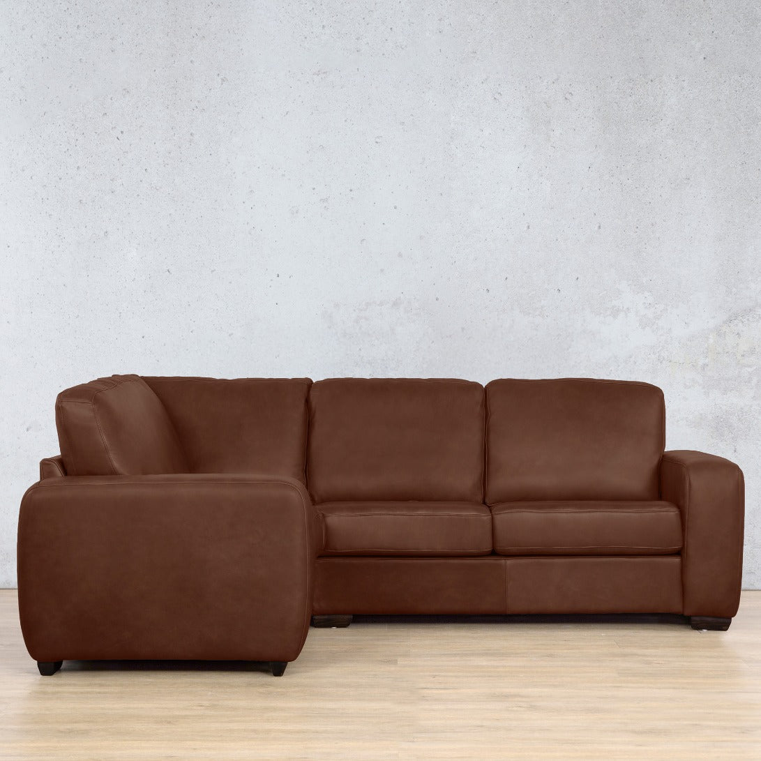 stanford l sectional 4  seater lhf leather sofa royal saddle
