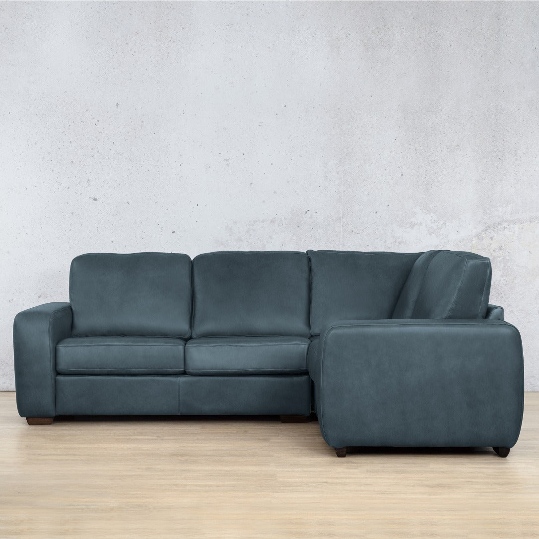 Stanford Leather L-Sectional 4 Seater - RHF Leather Sectional Leather Gallery Flux Blue