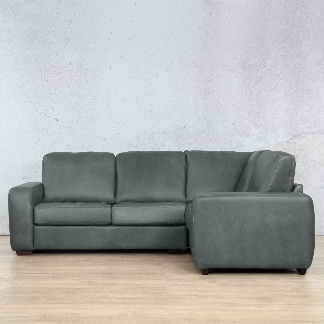 Stanford Leather L-Sectional 4 Seater - RHF Leather Sectional Leather Gallery Flux Grey