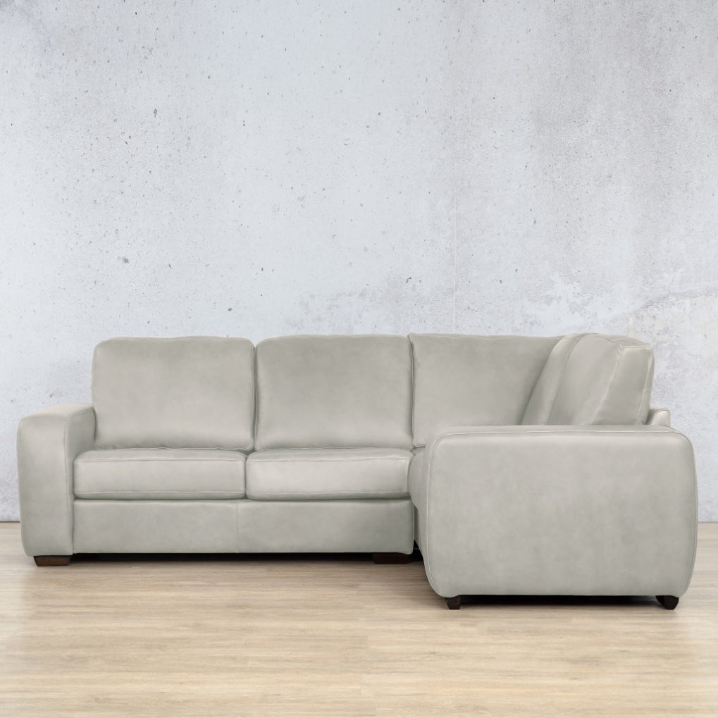 Stanford Leather L-Sectional 4 Seater - RHF Leather Sectional Leather Gallery Manatee Beige