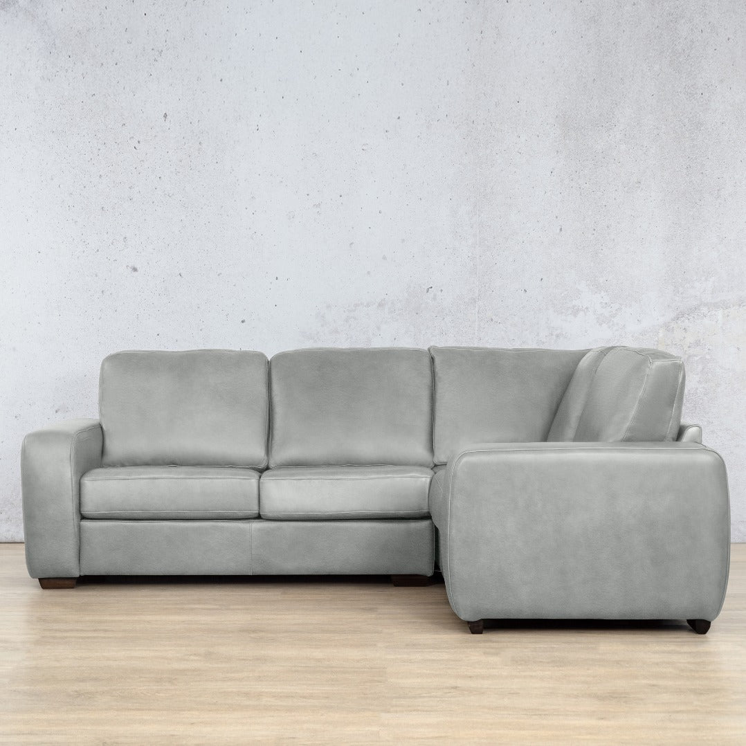 Stanford Leather L-Sectional 4 Seater - RHF Leather Sectional Leather Gallery Manatee Grey