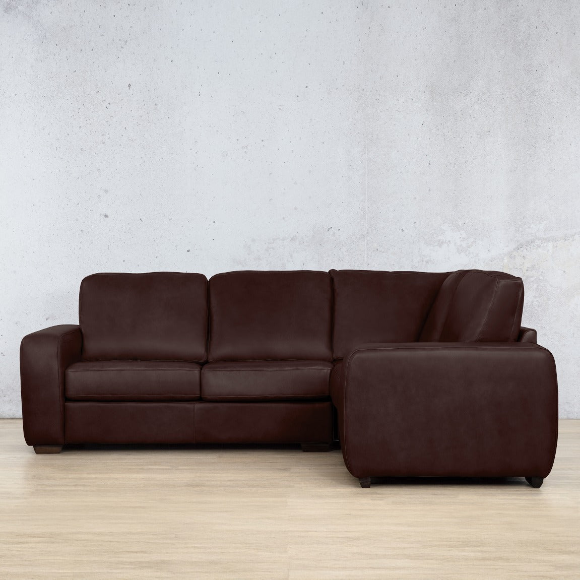 Stanford Leather L-Sectional 4 Seater - RHF Leather Sectional Leather Gallery Royal Coffee