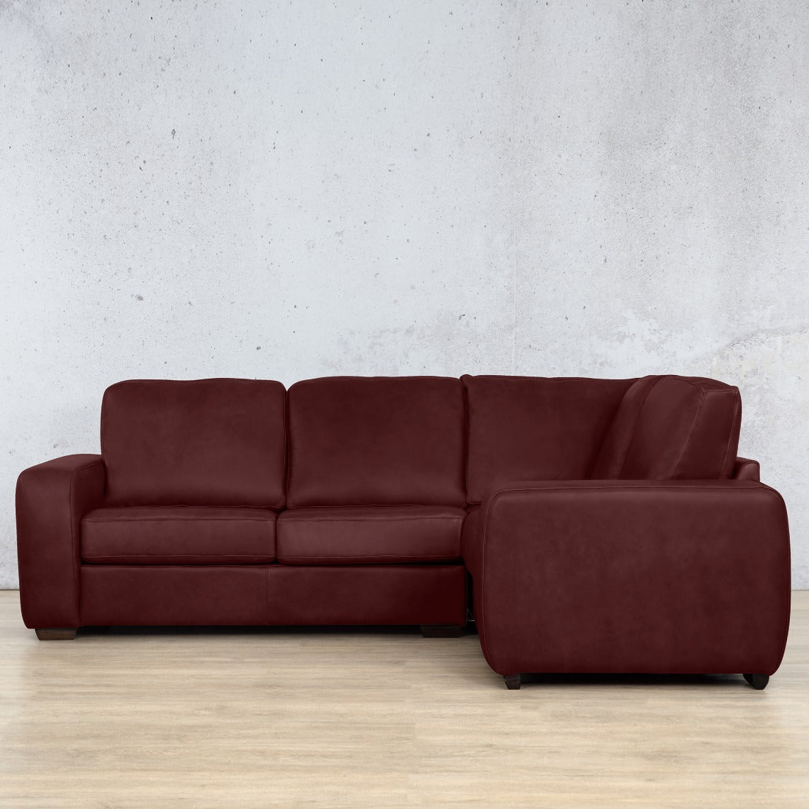 Stanford Leather L-Sectional 4 Seater - RHF Leather Sectional Leather Gallery Royal Ruby 
