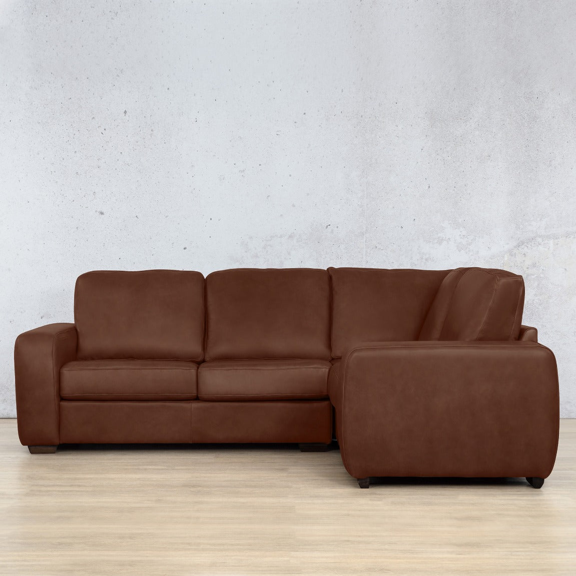stanford l sectional 4 seater rhf leather sofa royal saddle