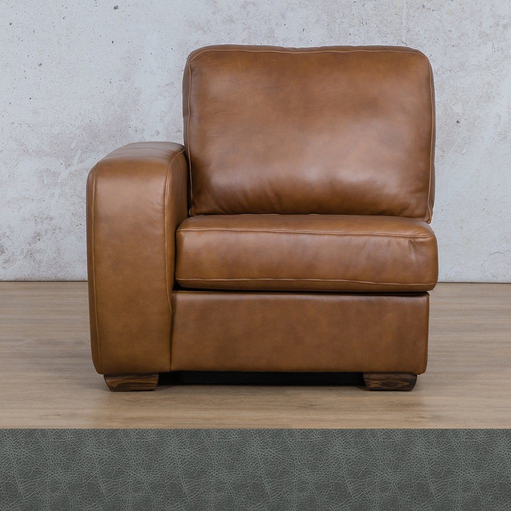 Stanford Leather 1 Seater Right Arm Leather Sofa Leather Gallery Bedlam Blue Night WAREHOUSE COLLECTION - PINETOWN OR NORTHRIDING Full Foam
