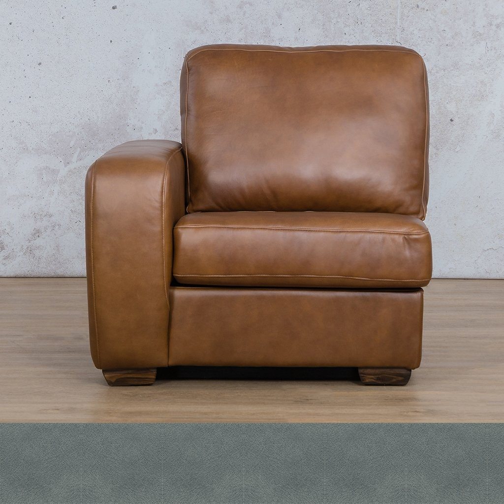 Stanford Leather 1 Seater Right Arm Leather Sofa Leather Gallery Flux Blue WAREHOUSE COLLECTION - PINETOWN OR NORTHRIDING Full Foam