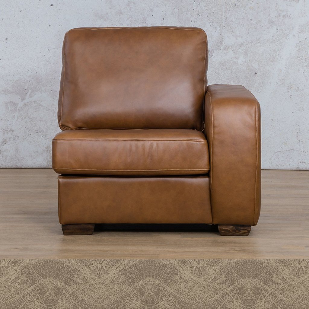 Stanford Leather 1 Seater Left Arm Leather Gallery Bedlam Taupe WAREHOUSE COLLECTION - PINETOWN OR NORTHRIDING Full Foam