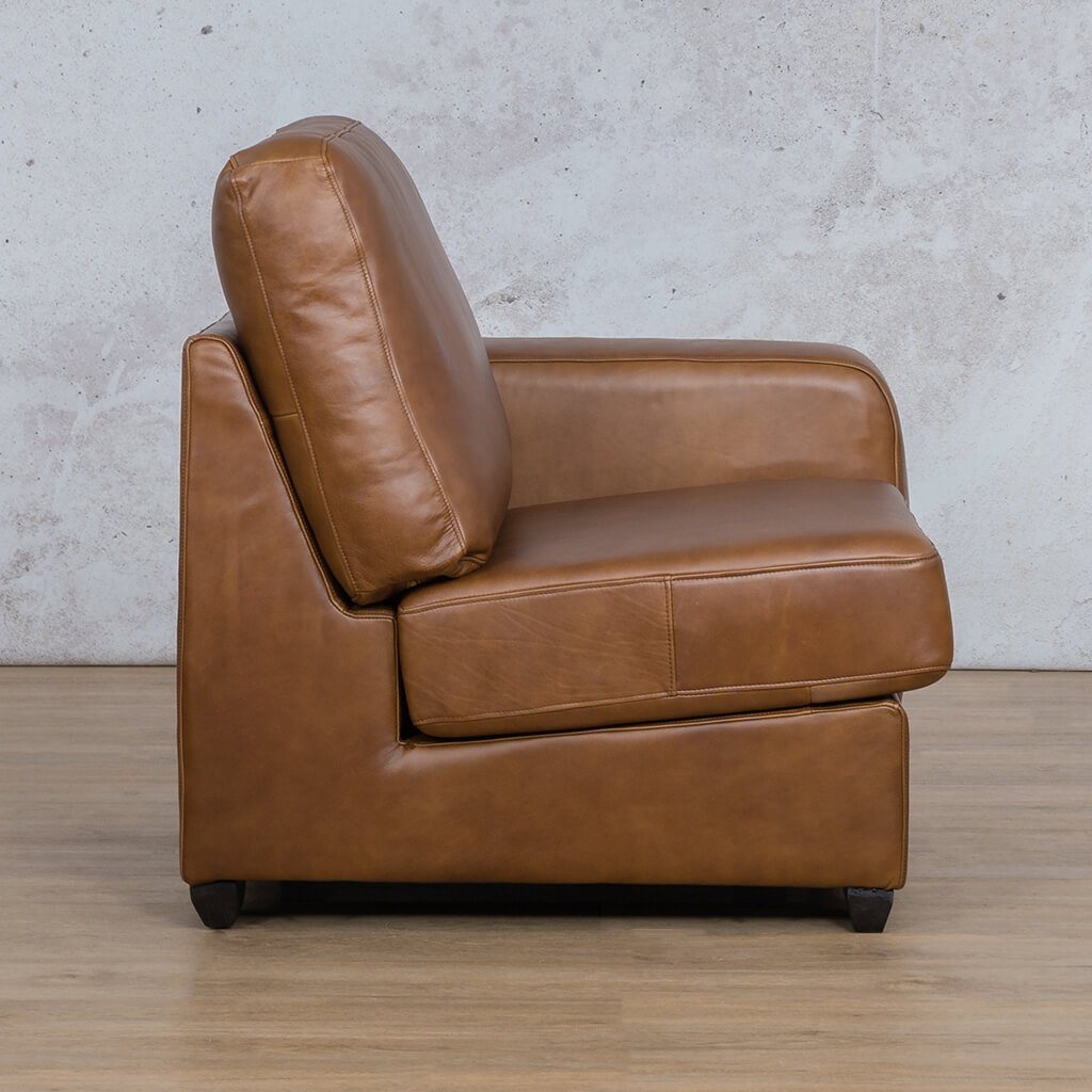 Stanford Leather 1 Seater Left Arm Leather Gallery Czar Pecan | Leather Gallery