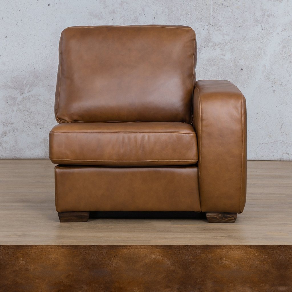Stanford Leather 1 Seater Left Arm Leather Gallery Royal Walnut WAREHOUSE COLLECTION - PINETOWN OR NORTHRIDING Full Foam