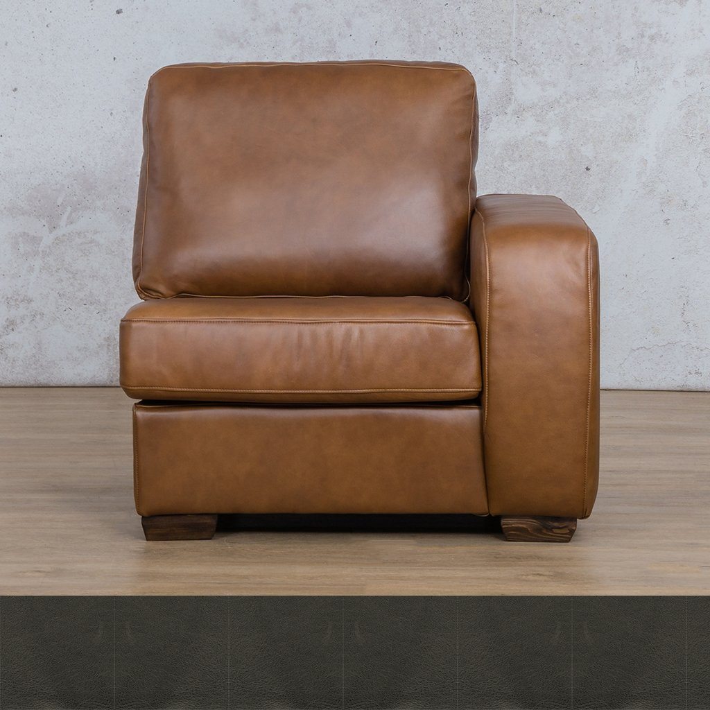 Stanford Leather 1 Seater Left Arm Leather Gallery Czar Anthracite  | Leather Gallery