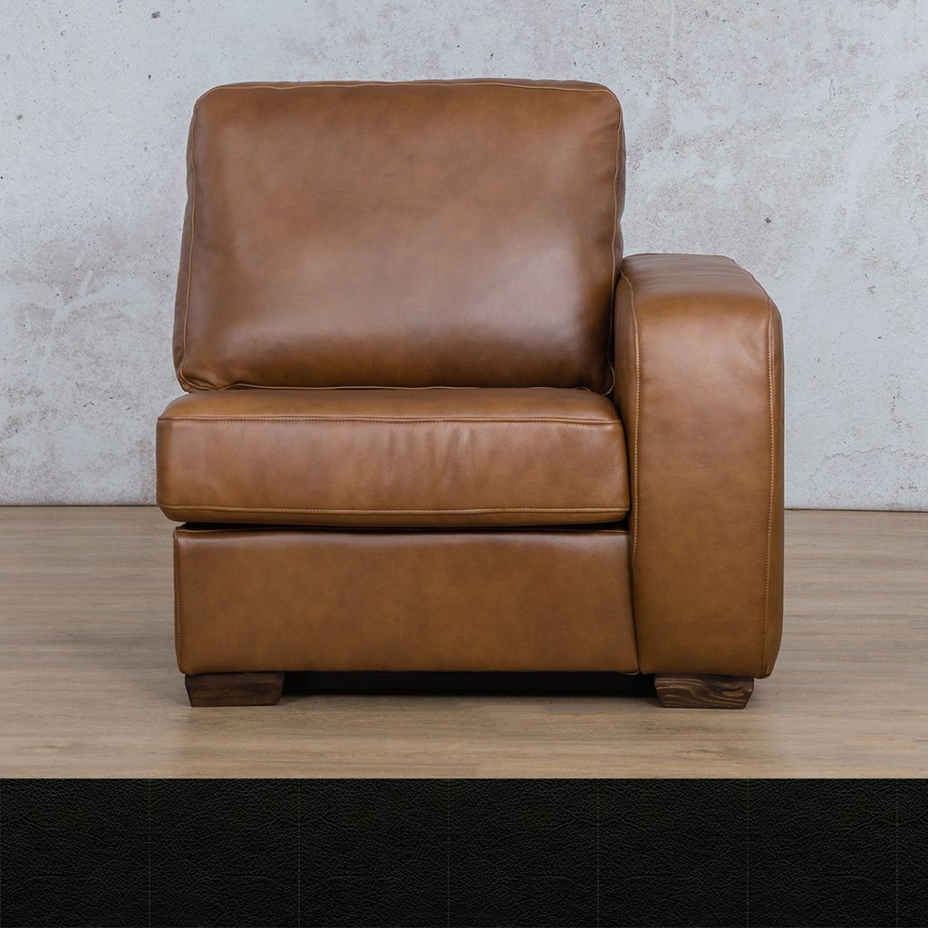 Stanford Leather 1 Seater Left Arm Leather Gallery Czar Black | Leather Gallery 