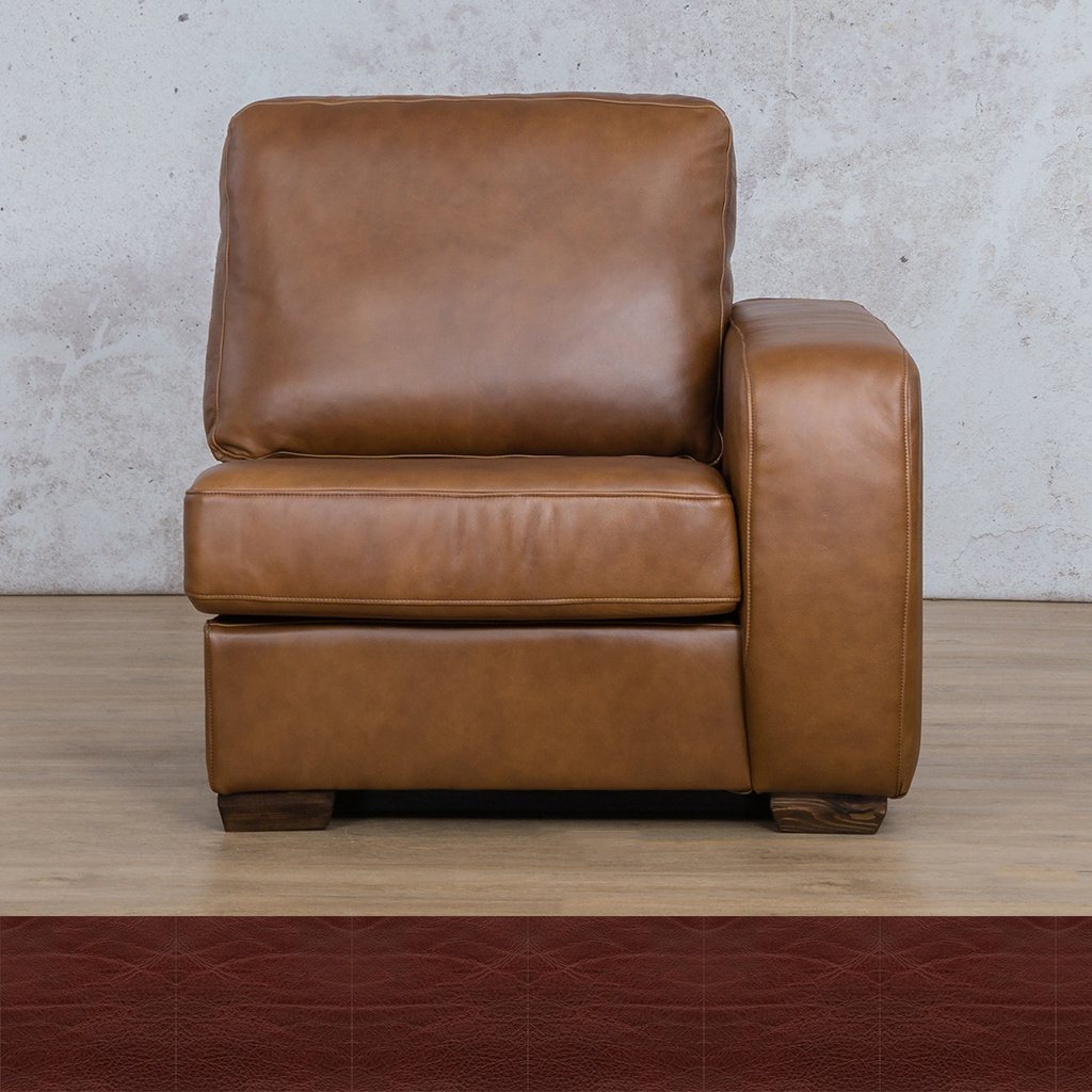 Stanford Leather 1 Seater Left Arm Leather Gallery Czar Ruby | Leather Gallery 